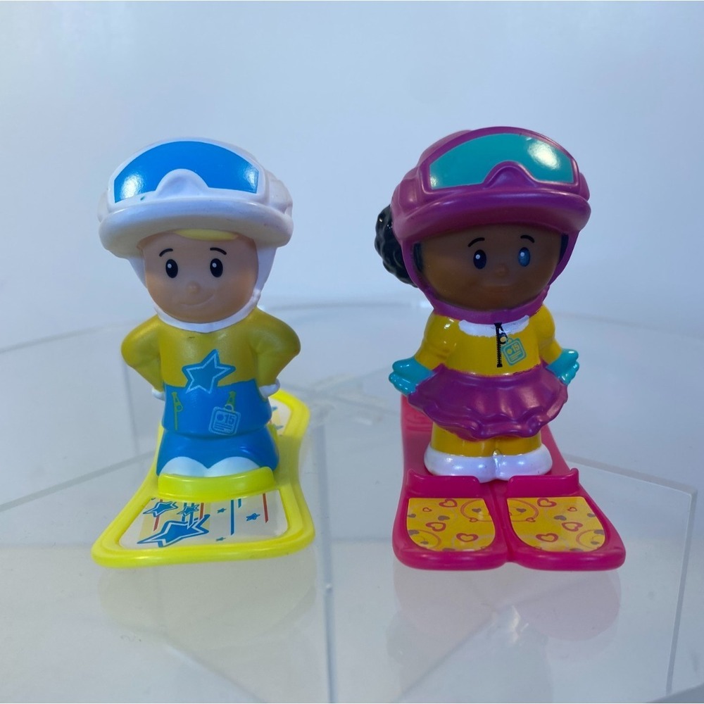 Fisher Price Little People Eddie Snowboarder & Tessa Skier Figures Lot